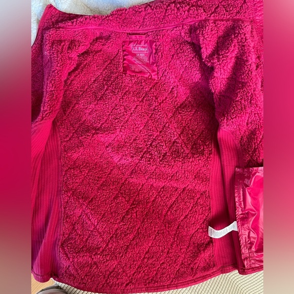 L.L. Bean Quilted Vest 1X Hot Pink Magenta Zip Pockets Fleece Lined - Picture 9 of 16